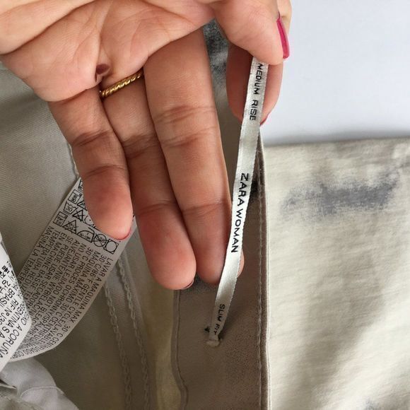 ZARA: MARBLE EFFECT PRINT WAXED PANTS SLIM JEANS - Picture 9 of 13